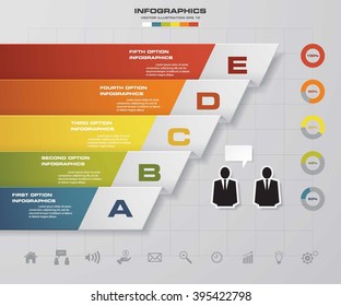 5 steps modern origami presentation template. EPS10.