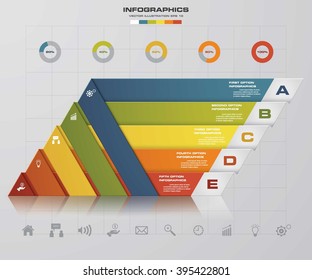 5 steps modern origami presentation template. EPS10.