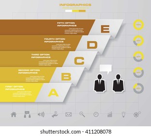 5 steps modern origami presentation template. EPS10.