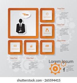 5 Steps number banners template/graphic or website layout. Vector.