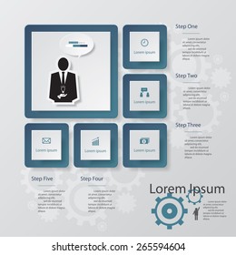 5 Steps number banners template/graphic or website layout. Vector.