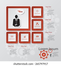 5 Steps number banners template/graphic or website layout. Vector.