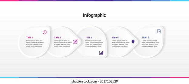 5 steps option services infographic. Business infographic. Minimalist infographic. Timeline infographic