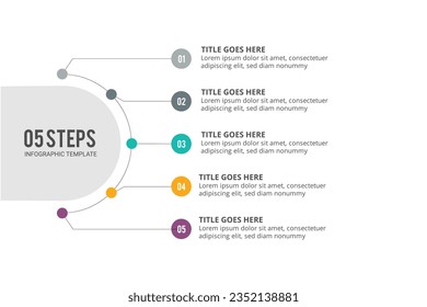 5 pasos Opciones Círculo de diseño de plantillas informáticas empresariales