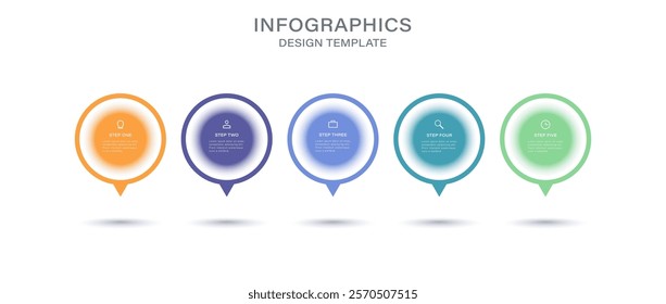 5 steps or options infographics vector design template.