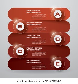 5 steps order  banners template/graphic or website layout. Vector. Step by step.