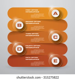 5 steps order  banners template/graphic or website layout. Vector. Step by step.