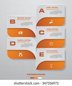 5 steps order diagram. vector web design template. EPS10.