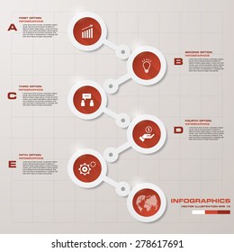 5 Steps order for your design. Infographics background. Vector illustration.