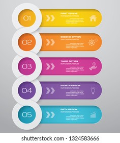 5 steps presentation chart infographics element. EPS 10.	