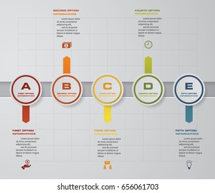 5 steps presentation template. 5 steps timeline presentation template. EPS10.