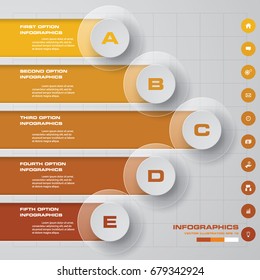 5 steps presentation template. 5 steps timeline presentation template. EPS10.