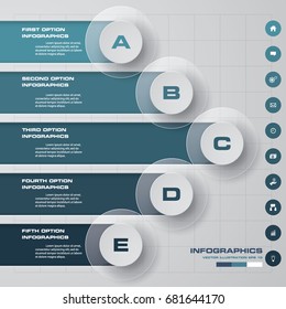 5 steps presentation template. 5 steps timeline presentation template. EPS10.