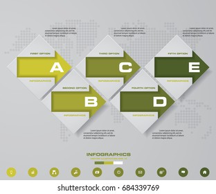 5 steps presentation template. 5 steps timeline presentation template. EPS10.