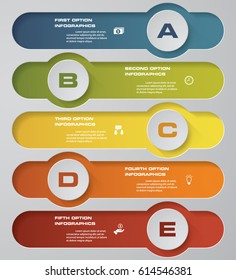 5 steps presentation template/5 options/ timeline graphic or website layout. Vector.