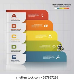 5 steps presentation template/graphic or website layout. Vector.EPS10.