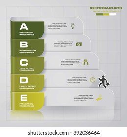 5 steps presentation template/graphic or website layout. Vector.EPS10.