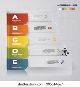 5 steps presentation template/graphic or website layout. Vector.EPS10.