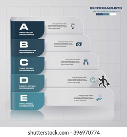 5 steps presentation template/graphic or website layout. Vector.EPS10.