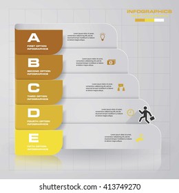 5 steps presentation template/graphic or website layout. Vector.EPS10.