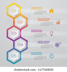 5 steps process infographics element for presentation.