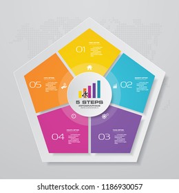 5 steps process infographics element for presentation.