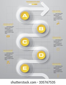 5 steps in progress arrow template Infographic design template and business concept with 5 options