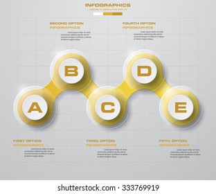 5 steps progress/process infographics diagram. Vector Illustration background.