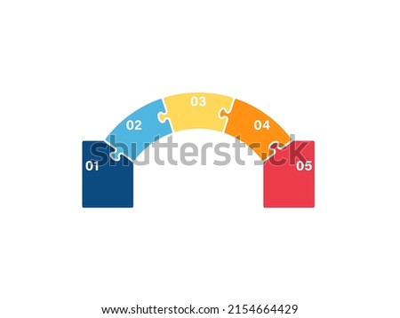 5 steps puzzle bridge model. Clipart image