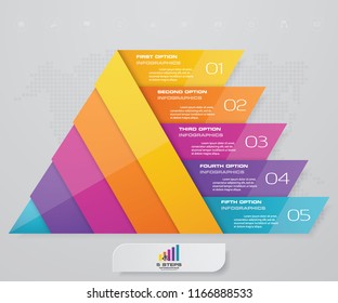 5 steps pyramid with free space for text on each level. infographics, presentations or advertising. EPS10.