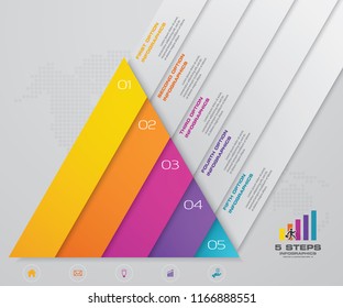 5 steps pyramid with free space for text on each level. infographics, presentations or advertising. EPS10.
