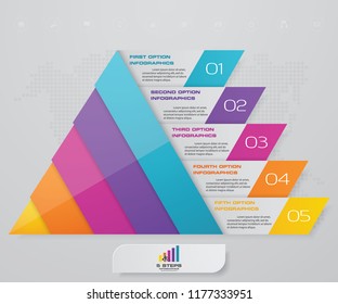 5 steps pyramid with free space for text on each level. infographics, presentations or advertising. EPS10.