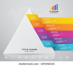 5 steps pyramid with free space for text on each level. infographics, presentations or advertising. EPS 10.	