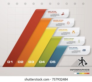 5 steps pyramid with free space for text on each level. infographics, presentations or advertising. EPS10.