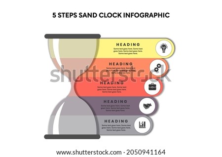 5 Steps Sand Clock Infographic in Vector for Business Presentation