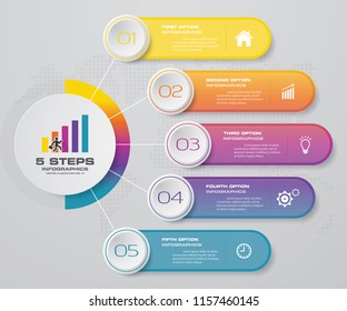 5 steps simple&editable infographics element for data presentation.