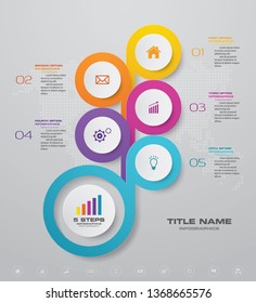 5 steps simple&editable process chart infographics element.	EPS 10.