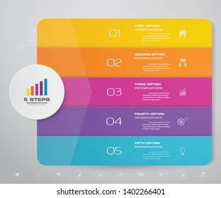 5 steps simple&editable process chart infographics element. EPS 10.	