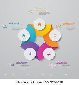 5 steps simple&editable process chart infographics element. EPS 10.	
