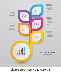 5 steps simple&editable process chart infographics element. EPS 10.