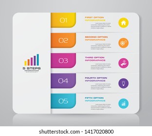 5 steps simple&editable process chart infographics element. EPS 10.