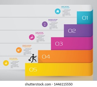 5 steps simple&editable process chart infographics element. EPS 10.