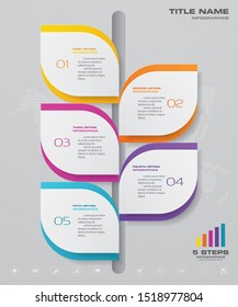 5 steps simple&editable process chart infographics element. EPS 10.	