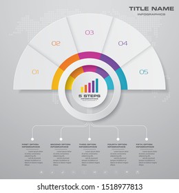5 steps simple&editable process chart infographics element. EPS 10.	
