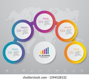 5 steps simple&editable process chart infographics element. EPS 10.