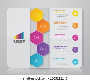 5 steps simple&editable process chart infographics element. 