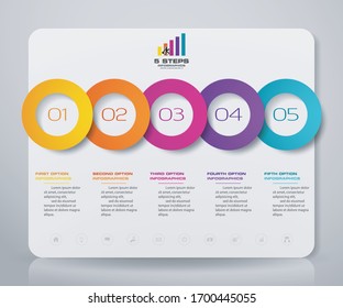 5 steps simple&editable process chart infographics element. EPS 10.	