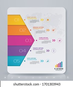5 steps simple&editable process chart infographics element. EPS 10.	