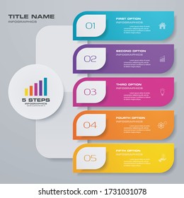 5 steps simple&editable process chart infographics element. EPS 10.	