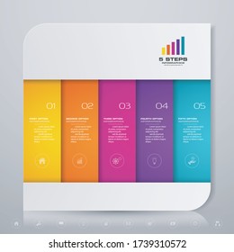 5 steps simple&editable process chart infographics element. EPS 10.	